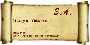 Steger Ambrus névjegykártya